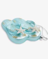 Holiday Lane Seaside Glass Glittered Flip-Flops Ornament, Macy's Exclusive