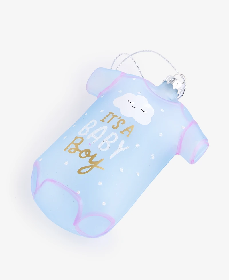 Holiday Lane Baby's First Christmas Blue Bodysuit Ornament, Macy's Exclusive
