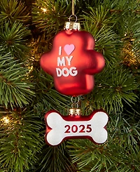 Holiday Lane Pets I Love My Dog 2025 Paw & Bone Ornament, Macy's Exclusive