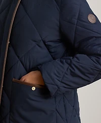 Lauren Ralph Women's Faux-Fur-Collar Diamond Quilted Jacket