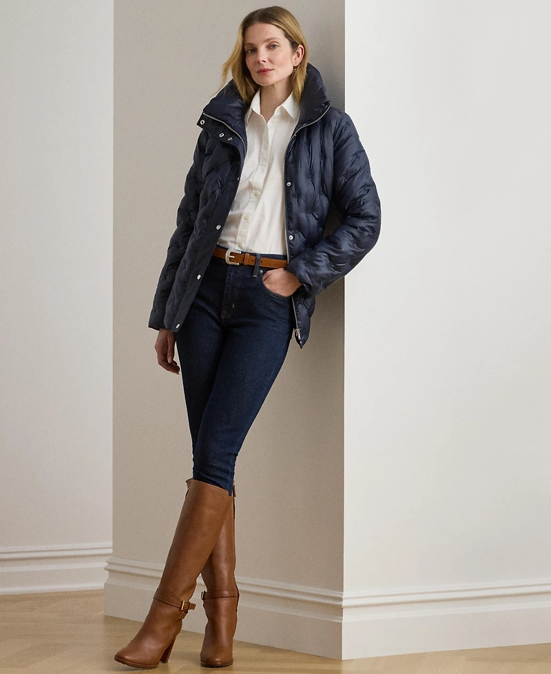 Lauren Ralph Women's Embroidered Puffer Coat