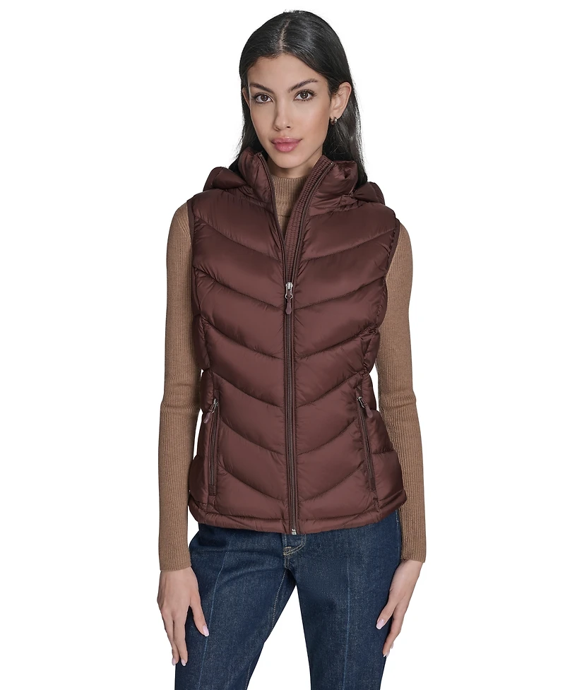 Charter Club Women's Packable Hooded Puffer Vest