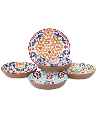 Lorren Home Trends Geo Floral 5-Pc. Pasta/All-Purpose Bowl Set