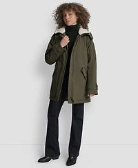 Dkny Women's Faux-Fur-Lined Hooded Softshell Coat