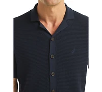 Nautica Men's Short Sleeve Button-Front Camp Sweater