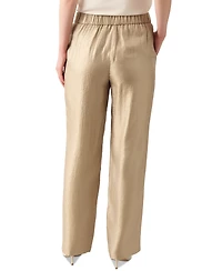 Kasper Women's Shimmer Twill Pull-On Wide-Leg Pants, Regular & Petite Sizes