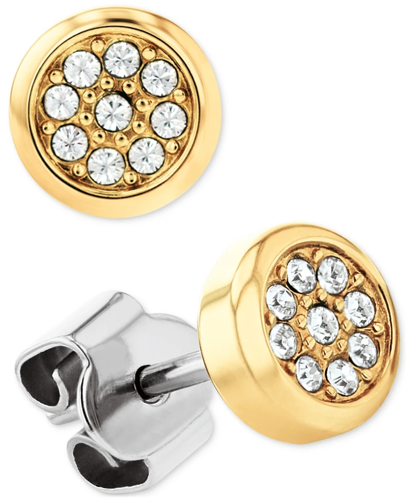 Tommy Hilfiger 2-Pc. Set Pave Stud & Crystal Charm Hoop Earrings