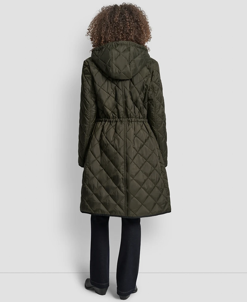 Dkny Women's Corduroy-Collar Quilted Anorak Coat