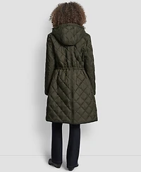 Dkny Women's Corduroy-Collar Quilted Anorak Coat