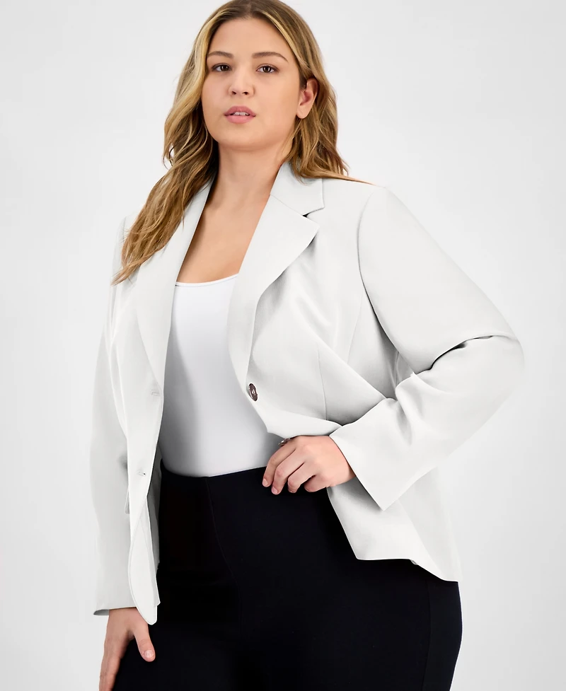 Kasper Plus Size Notched-Collar Blazer