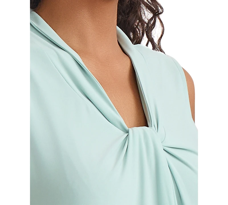 Kasper Women's Twisted V-Neck Sleeveless Top