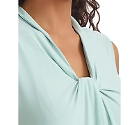 Kasper Women's Twisted V-Neck Sleeveless Top
