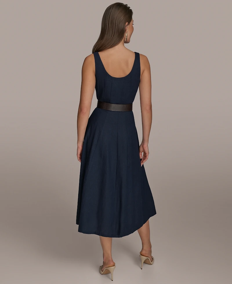 Donna Karan New York Women's Belted A-Line Dress