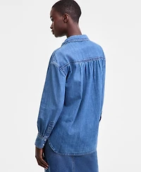 On 34th Women's Denim Patch Pocket Shirt, Macy's Exclusive