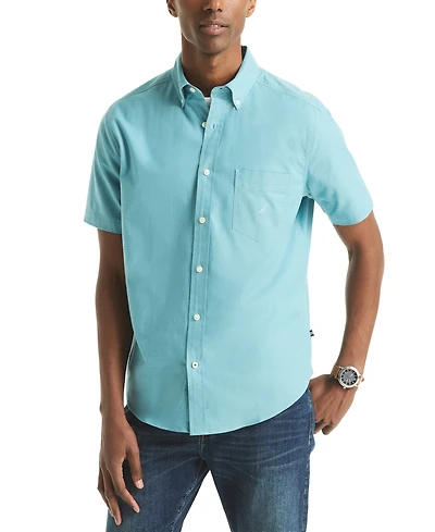 Nautica Men's Short Sleeve Button-Down Oxford Shirt