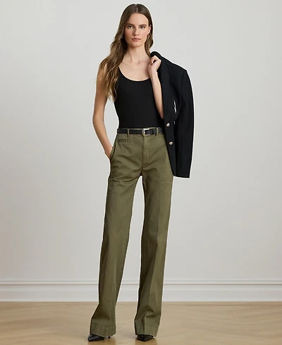 Lauren Ralph Women's Stretch Cotton Chino Flare Pants