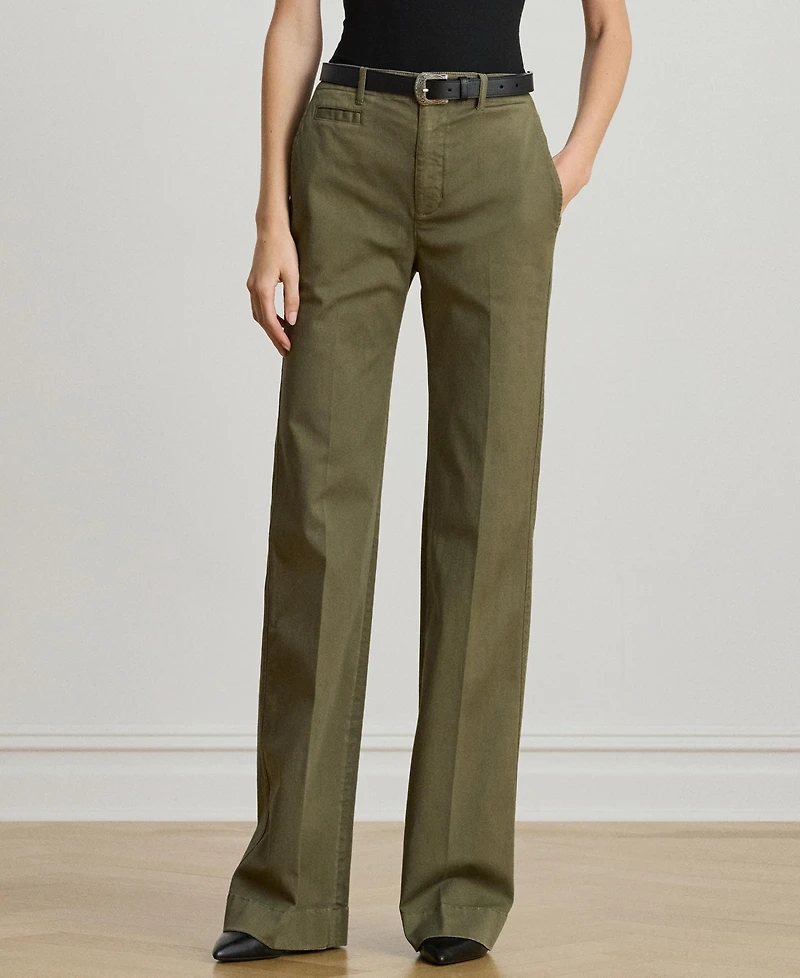 Lauren Ralph Women's Stretch Cotton Chino Flare Pants