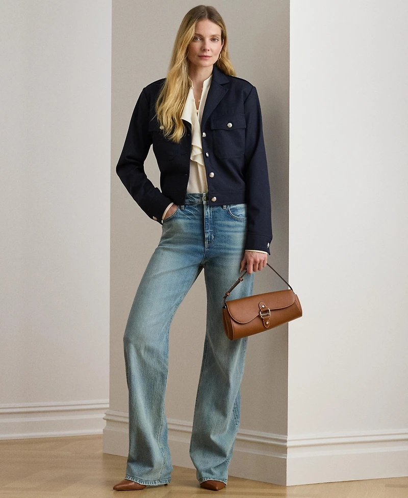 Lauren Ralph Women's Cropped Wool-Blend Twill Jacket