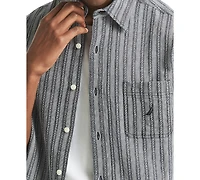 Nautica Men's Short Sleeve Dobby Stripe Button-Front Shirt