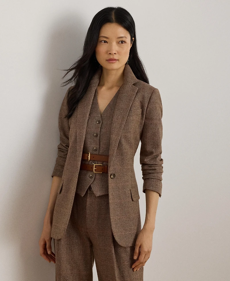 Lauren Ralph Women's Glen Plaid Cotton-Blend Blazer