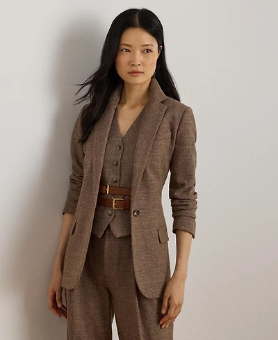 Lauren Ralph Women's Glen Plaid Cotton-Blend Blazer