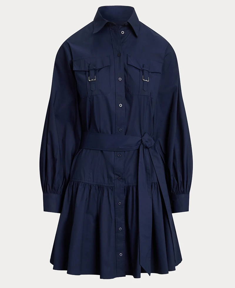 Lauren Ralph Women's Buckle-Trim Cotton-Blend Dress