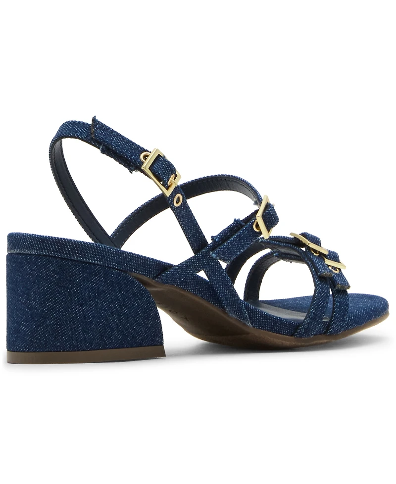 Anne Klein Women's Mackenzie Strappy Buckle Block Heel Dress Sandals