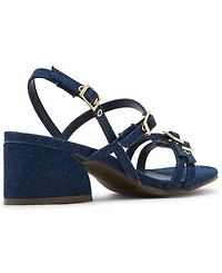 Anne Klein Women's Mackenzie Strappy Buckle Block Heel Dress Sandals
