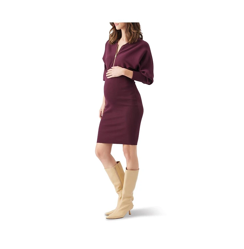 Ripe Maternity Maternity Ripe Zip Knit Nursing Dress