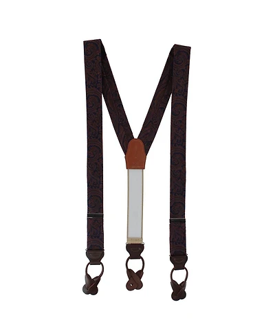 Trafalgar Men's Sobee Silk Button End Suspenders