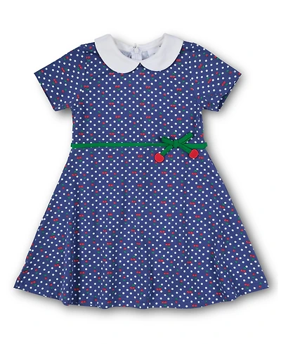Florence Eiseman Big Girls Polka Dot Cherry Printed Knit Dress
