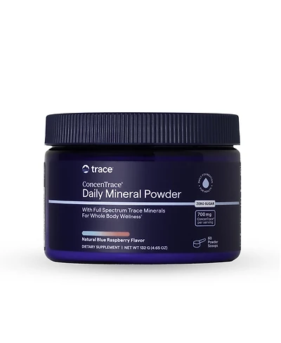 Trace Minerals ConcenTrace Powder, Blue Raspberry, 60 Servings – 700mg per Serving (15 Drops), Full Spectrum Trace Minerals for Whole Body Wellness.