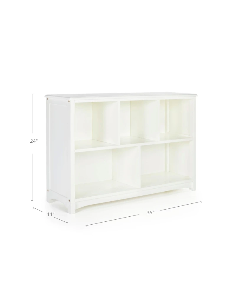 Guiedecraft Kids' Classic Bookshelf - White: Children's Wooden Playroom Shelving Bookcase for Toys, Cube Organizer and Cubby Storage