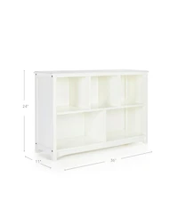 Guiedecraft Kids' Classic Bookshelf - White: Children's Wooden Playroom Shelving Bookcase for Toys, Cube Organizer and Cubby Storage