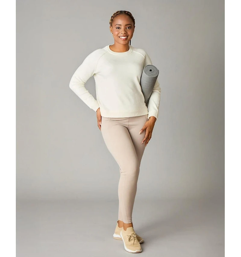 LuxLined Women's Itch-Free Merino Wool Crewneck Sweater with Soft Inner Lining