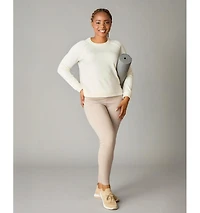 LuxLined Women's Itch-Free Merino Wool Crewneck Sweater with Soft Inner Lining