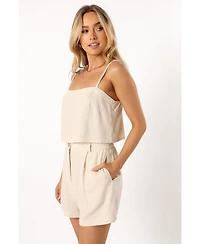 Petal and Pup Women's Ryan Short Set - Oatmeal