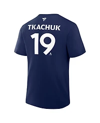 Fanatics Men's Matthew Tkachuk Navy Florida Panthers 2025 Stanley Cup Champions Authentic Pro Name Number T-Shirt