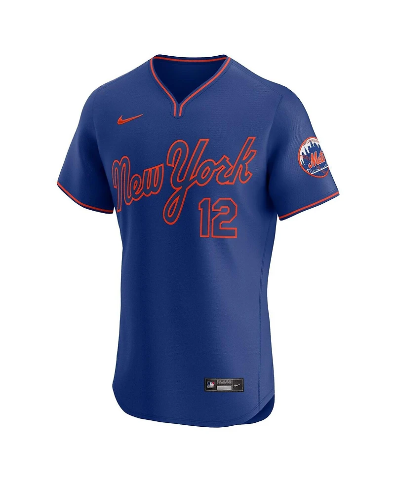 Nike Men's Francisco Lindor Royal New York Mets Alternate 2 Elite Jersey