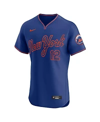 Nike Men's Francisco Lindor Royal New York Mets Alternate 2 Elite Jersey