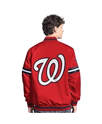 Starter Men's Red Washington Nationals Scout Full-Snap Varsity Jacket