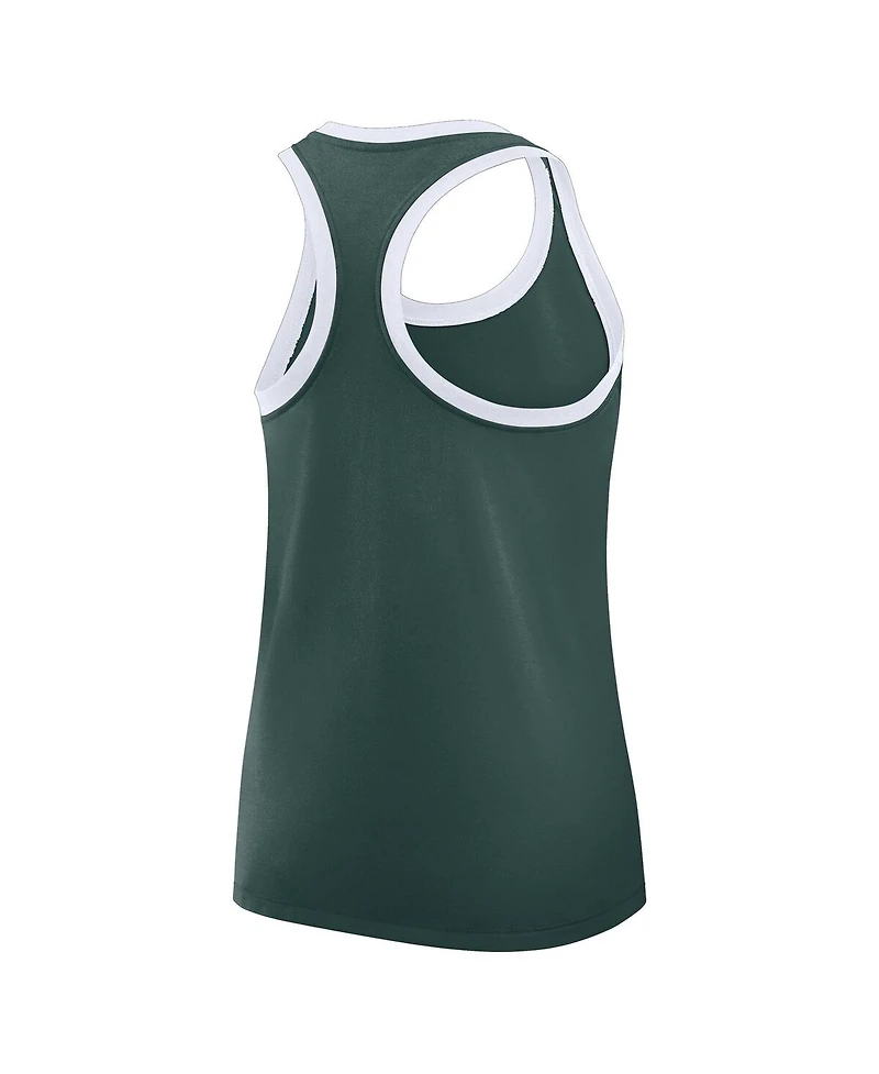Nike Women's Green Michigan State Spartans Primetime Racerback Tri-Blend Tank Top