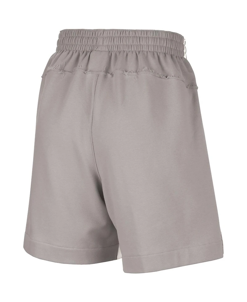 Nike Women's Gray Wnba Gear Fly Basketball Tri-Blend Fleece Shorts