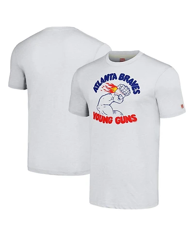 Homage Men's Gray Atlanta Braves Doodle Collection Young Guns Tri-Blend T-Shirt