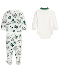 Polo Ralph Lauren Baby Boys Reversible Jacket, Bodysuit & Footed Pant Set