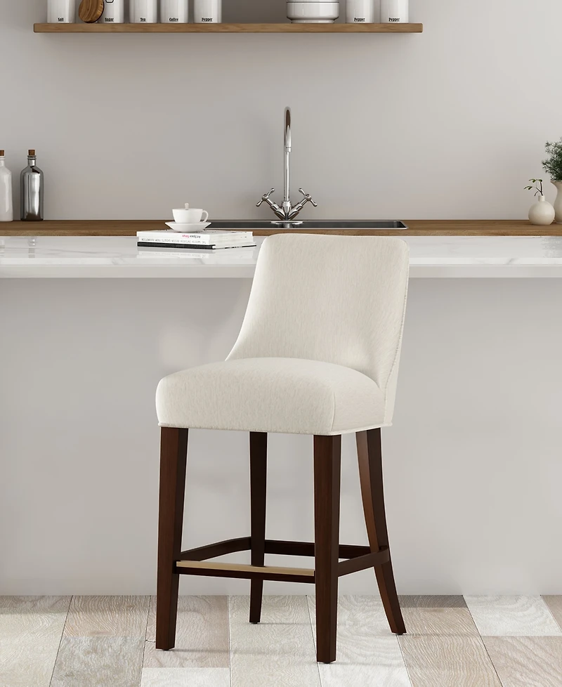 Manhattan Comfort Beever 38.4" Chenille Upholstered Counter Stool
