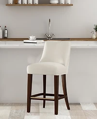 Manhattan Comfort Beever 38.4" Chenille Upholstered Counter Stool
