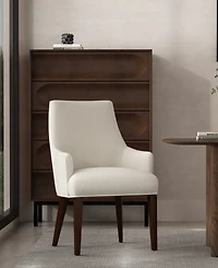Manhattan Comfort Beever Chenille Upholstered Dining Armchair