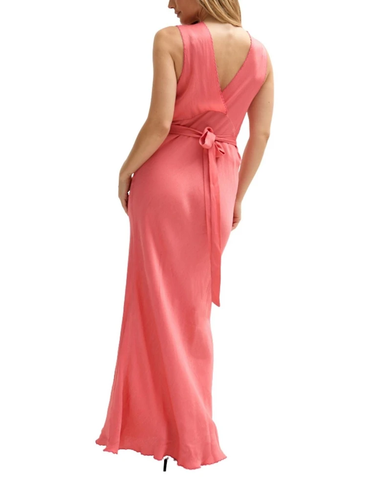 Lily and Lionel London Women's Pandora Bias Cut Sleeveless Embroidered Maxi Dress