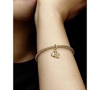 Pandora 14k Gold Clover, Wishbone and Horseshoe Cubic Zirconia Dangle Charm